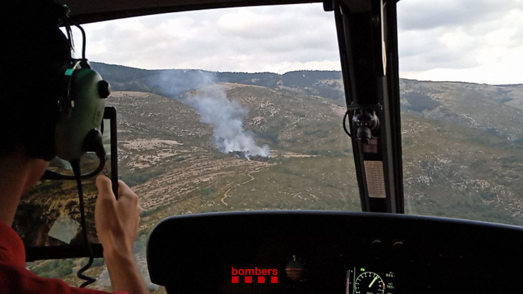 Un incendi de llamp crema mitja hectàrea de vegetació a la zona del Boumort