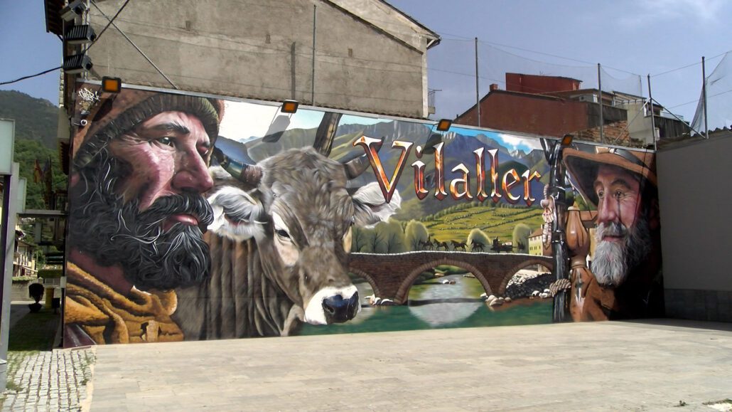 Vilaller estrena el mural interactiu sobre la seva història Mural Vilaller